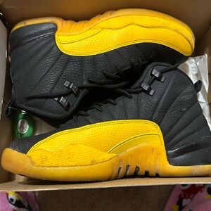 Jordan 12s, black and yellow. Grade school 6.5y